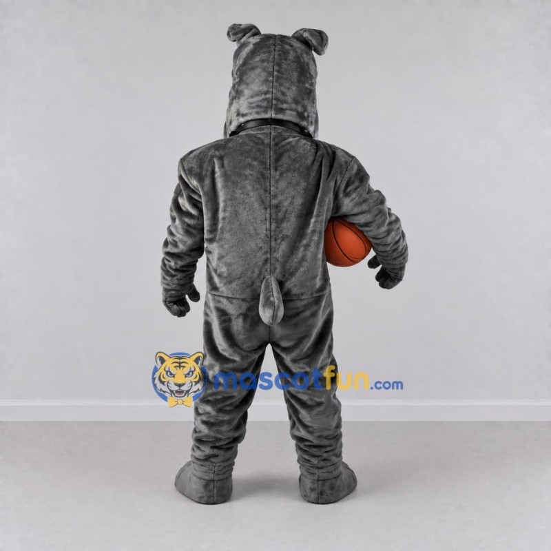 Custom Gray Bulldog Mascot Costume Adult Full Body Suit for Sports Events