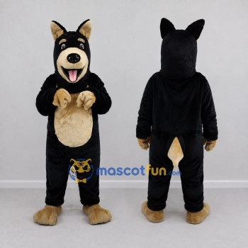 Custom Black and Tan German Shepherd Dog Mascot Costume Adult Full Body Suit for Pet Events