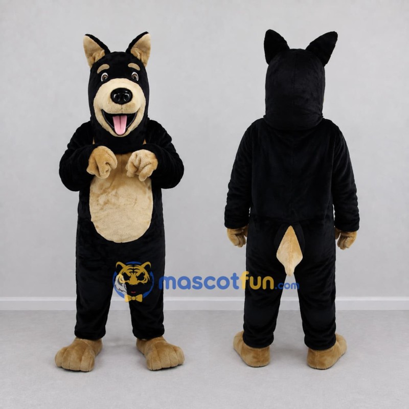 Custom Black and Tan German Shepherd Dog Mascot Costume Adult Full Body Suit for Pet Events Custom Black and Tan German Shepherd Dog Mascot Costume Adult Full Body Suit for Pet Events