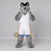 Custom Gray and White Wolf in Sportswear Mascot Costume Adult Full Body Suit for Sports Events Custom Gray and White Wolf in Sportswear Mascot Costume Adult Full Body Suit for Sports Events