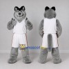 Custom Gray and White Wolf in Sportswear Mascot Costume Adult Full Body Suit for Sports Events Custom Gray and White Wolf in Sportswear Mascot Costume Adult Full Body Suit for Sports Events