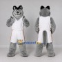 Custom Gray and White Wolf in Sportswear Mascot Costume Adult Full Body Suit for Sports Events