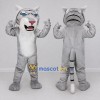 Custom Gray and White Tiger Mascot Costume Adult Full Body Suit for Wildlife Events