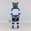 Custom Gray White and Blue Wolf in Hockey Jersey Mascot Costume Adult Full Body Suit for Sports Events Custom Gray White and Blue Wolf in Hockey Jersey Mascot Costume Adult Full Body Suit for Sports Events