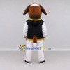 Custom Brown Black and White Dog in Varsity Jacket Mascot Costume Adult Full Body Suit for School Events