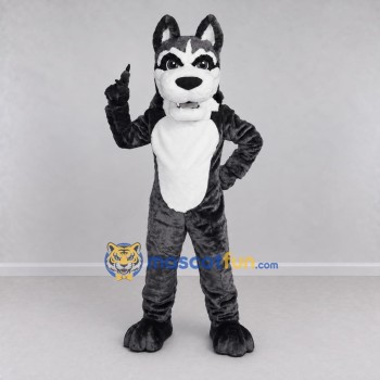 Custom Gray and White Husky Dog Mascot Costume Adult Full Body Suit for Pet Events