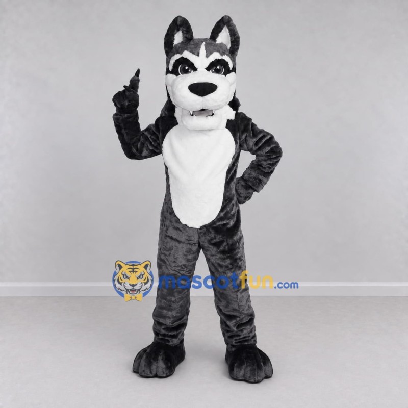 Custom Gray and White Husky Dog Mascot Costume Adult Full Body Suit for Pet Events Custom Gray and White Husky Dog Mascot Costume Adult Full Body Suit for Pet Events