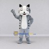 Custom Gray and White Tabby Cat Mascot Costume Adult Full Body Suit for Pet Events Custom Gray and White Tabby Cat Mascot Costume Adult Full Body Suit for Pet Events
