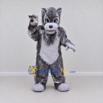 Custom Gray Wolf Mascot Costume Adult Full Body Suit for School Events Custom Gray Wolf Mascot Costume Adult Full Body Suit for School Events
