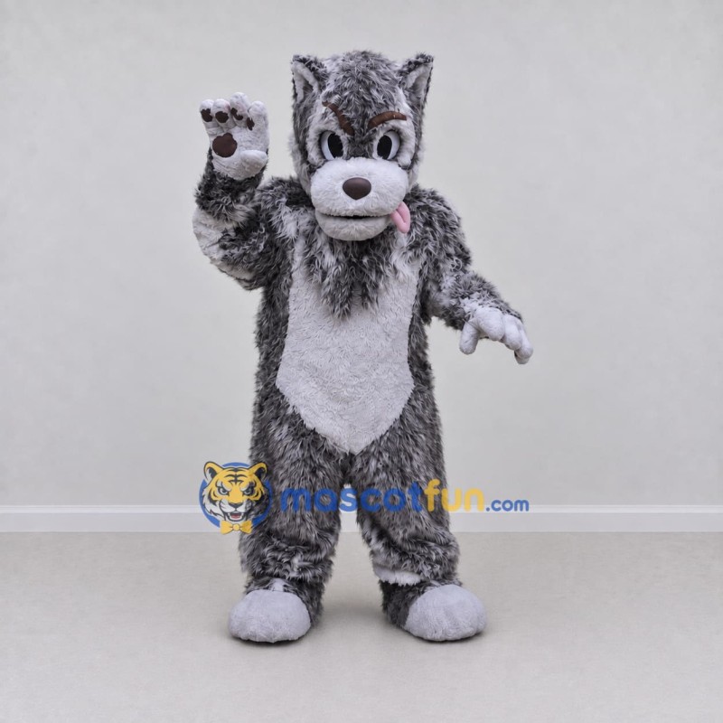 Custom Gray Wolf Mascot Costume Adult Full Body Suit for School Events Custom Gray Wolf Mascot Costume Adult Full Body Suit for School Events