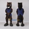 Custom Dark Brown and Navy Blue Muscular Horse in Shirt Mascot Costume Adult Full Body Suit for Sports Events Custom Dark Brown and Navy Blue Muscular Horse in Shirt Mascot Costume Adult Full Body Suit for Sports Events