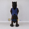 Custom Dark Brown and Navy Blue Muscular Horse in Shirt Mascot Costume Adult Full Body Suit for Sports Events Custom Dark Brown and Navy Blue Muscular Horse in Shirt Mascot Costume Adult Full Body Suit for Sports Events