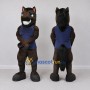 Custom Dark Brown and Navy Blue Muscular Horse in Shirt Mascot Costume Adult Full Body Suit for Sports Events