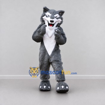 Custom Gray and White Wolf Mascot Costume Adult Full Body Suit for School Events Custom Gray and White Wolf Mascot Costume Adult Full Body Suit for School Events