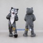 Custom Gray and White Wolf Mascot Costume Adult Full Body Suit for School Events