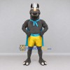 Custom Gray Blue and Yellow Rhino Superhero Mascot Costume Adult Full Body Suit for Themed Parties Custom Gray Blue and Yellow Rhino Superhero Mascot Costume Adult Full Body Suit for Themed Parties
