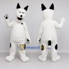 Custom White and Black Dog Mascot Costume Adult Full Body Suit for School Events Custom White and Black Dog Mascot Costume Adult Full Body Suit for School Events