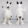 Custom White and Black Dog Mascot Costume Adult Full Body Suit for School Events