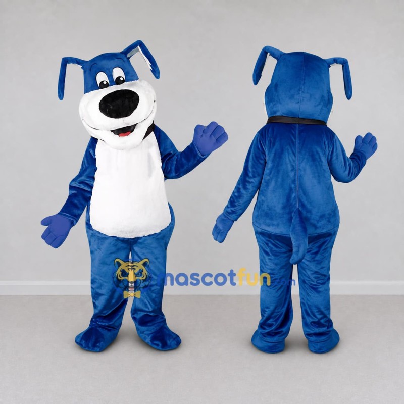 Custom Blue and White Dog Mascot Costume Adult Full Body Suit for School Events Custom Blue and White Dog Mascot Costume Adult Full Body Suit for School Events