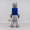 Custom Gray Blue and White Wolf in Vest Mascot Costume Adult Full Body Suit for Themed Parties Custom Gray Blue and White Wolf in Vest Mascot Costume Adult Full Body Suit for Themed Parties