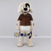Custom White Brown and Multicolor Dog with Rainbow Cape Mascot Costume Adult Full Body Suit for Parades Custom White Brown and Multicolor Dog with Rainbow Cape Mascot Costume Adult Full Body Suit for Parades