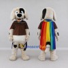 Custom White Brown and Multicolor Dog with Rainbow Cape Mascot Costume Adult Full Body Suit for Parades Custom White Brown and Multicolor Dog with Rainbow Cape Mascot Costume Adult Full Body Suit for Parades