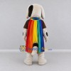 Custom White Brown and Multicolor Dog with Rainbow Cape Mascot Costume Adult Full Body Suit for Parades Custom White Brown and Multicolor Dog with Rainbow Cape Mascot Costume Adult Full Body Suit for Parades