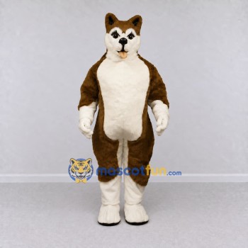 Custom Brown and White Husky Dog Mascot Costume Adult Full Body Suit for Pet Events Custom Brown and White Husky Dog Mascot Costume Adult Full Body Suit for Pet Events