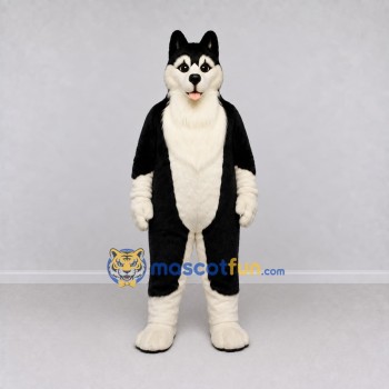 Custom Black and White Husky Dog Mascot Costume Adult Full Body Suit for Pet Events Custom Black and White Husky Dog Mascot Costume Adult Full Body Suit for Pet Events