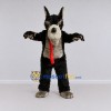 Custom Black Gray and Red Wolf with Tie Mascot Costume Adult Full Body Suit for Themed Parties Custom Black Gray and Red Wolf with Tie Mascot Costume Adult Full Body Suit for Themed Parties