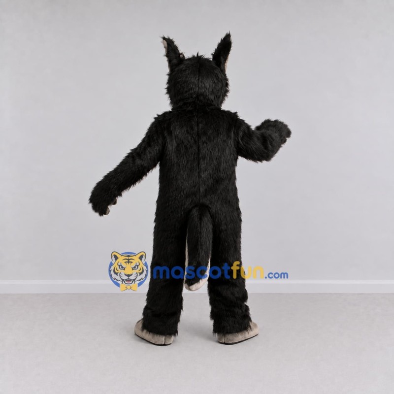 Custom Black Gray and Red Wolf with Tie Mascot Costume Adult Full Body Suit for Themed Parties Custom Black Gray and Red Wolf with Tie Mascot Costume Adult Full Body Suit for Themed Parties