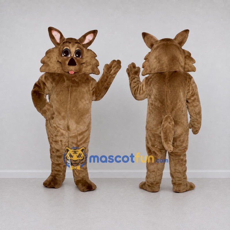 Custom Brown Canine Character Mascot Costume Adult Full Body Suit for School Events
