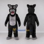 Custom Black and Gray Wolf Mascot Costume Adult Full Body Suit for Wildlife Events