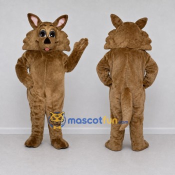 Custom Brown Canine Character Mascot Costume Adult Full Body Suit for School Events