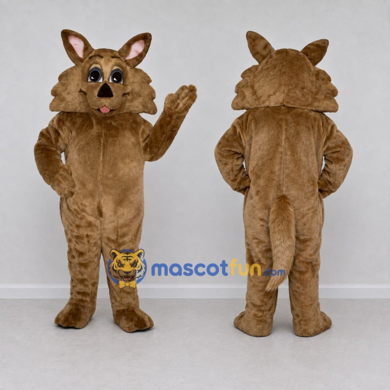 Custom Brown Canine Character Mascot Costume Adult Full Body Suit for School Events