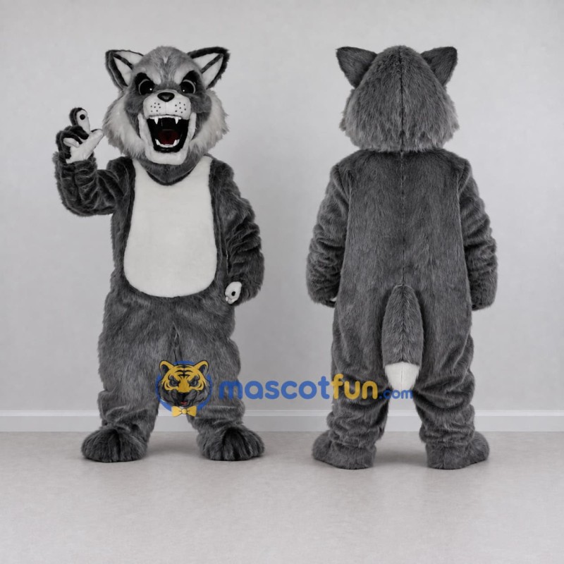 Custom Gray and White Wolf Mascot Costume Adult Full Body Suit for Wildlife Events Custom Gray and White Wolf Mascot Costume Adult Full Body Suit for Wildlife Events