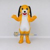 Custom Yellow Black and White Long Eared Dog Mascot Costume Adult Full Body Suit for School Events Custom Yellow Black and White Long Eared Dog Mascot Costume Adult Full Body Suit for School Events