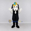 Custom Black White and Yellow Dog in Cap Mascot Costume Adult Full Body Suit for School Events Custom Black White and Yellow Dog in Cap Mascot Costume Adult Full Body Suit for School Events