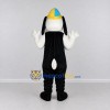 Custom Black White and Yellow Dog in Cap Mascot Costume Adult Full Body Suit for School Events Custom Black White and Yellow Dog in Cap Mascot Costume Adult Full Body Suit for School Events