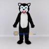 Custom Black and White Wolf Mascot Costume Adult Full Body Suit for Halloween Events Custom Black and White Wolf Mascot Costume Adult Full Body Suit for Halloween Events