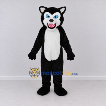 Custom Black and White Wolf Mascot Costume Adult Full Body Suit for Halloween Events Custom Black and White Wolf Mascot Costume Adult Full Body Suit for Halloween Events