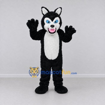 Custom Black and White Wolf Mascot Costume Adult Full Body Suit for Halloween Events Custom Black and White Wolf Mascot Costume Adult Full Body Suit for Halloween Events