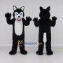 Custom Black and White Wolf Mascot Costume Adult Full Body Suit for Halloween Events