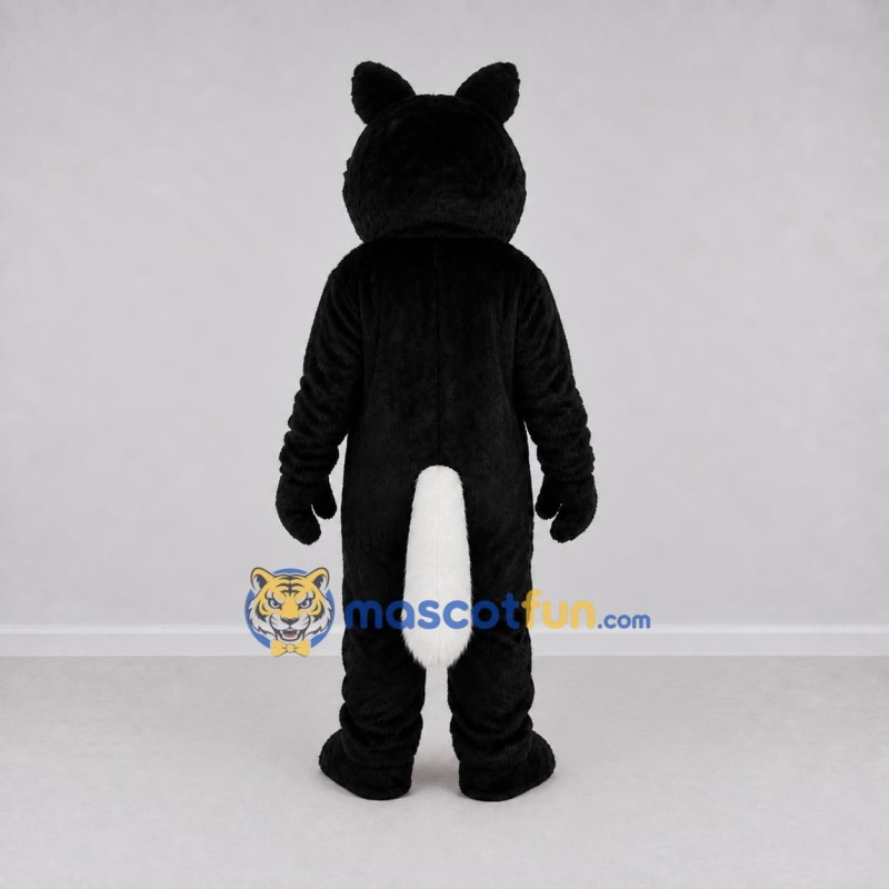 Custom Black and White Wolf Mascot Costume Adult Full Body Suit for Halloween Events Custom Black and White Wolf Mascot Costume Adult Full Body Suit for Halloween Events