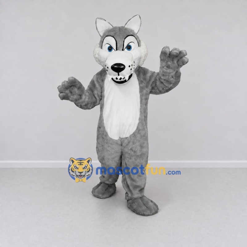 Custom Gray and White Wolf Mascot Costume Adult Full Body Suit for Wildlife Events Custom Gray and White Wolf Mascot Costume Adult Full Body Suit for Wildlife Events