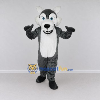 Custom Gray and White Wolf Mascot Costume Adult Full Body Suit for Wildlife Events Custom Gray and White Wolf Mascot Costume Adult Full Body Suit for Wildlife Events