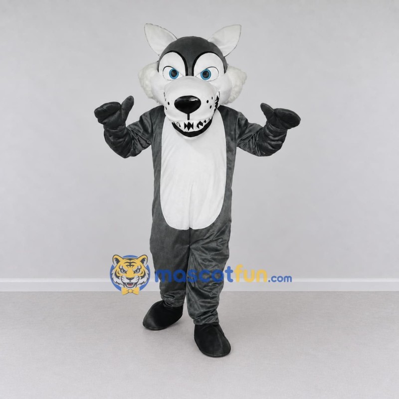 Custom Gray and White Wolf Mascot Costume Adult Full Body Suit for Wildlife Events Custom Gray and White Wolf Mascot Costume Adult Full Body Suit for Wildlife Events
