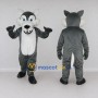 Custom Gray and White Wolf Mascot Costume Adult Full Body Suit for Wildlife Events