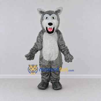 Custom Gray and White Wolf Mascot Costume Adult Full Body Suit for Wildlife Events Custom Gray and White Wolf Mascot Costume Adult Full Body Suit for Wildlife Events