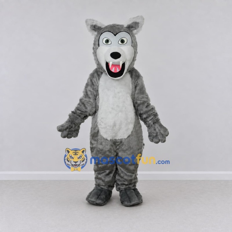 Custom Gray and White Wolf Mascot Costume Adult Full Body Suit for Wildlife Events Custom Gray and White Wolf Mascot Costume Adult Full Body Suit for Wildlife Events
